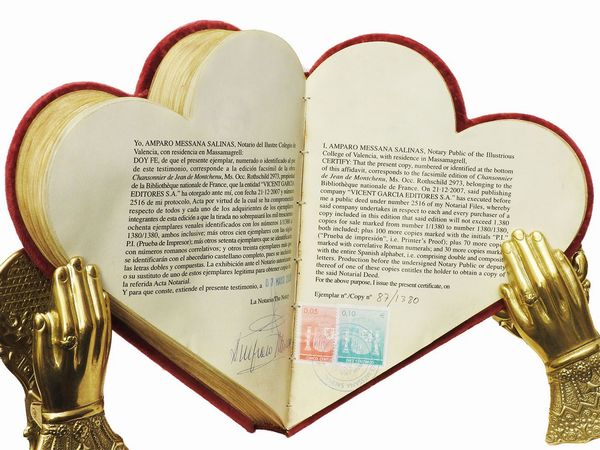 Jean de Montchenu : Chansonnier de Jean de Montchenu  - Asta Libri Antichi e d'Arte - Associazione Nazionale - Case d'Asta italiane