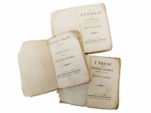 Evasio Leone : Opere di Evasio Leone  - Asta Libri Antichi e d'Arte - Associazione Nazionale - Case d'Asta italiane