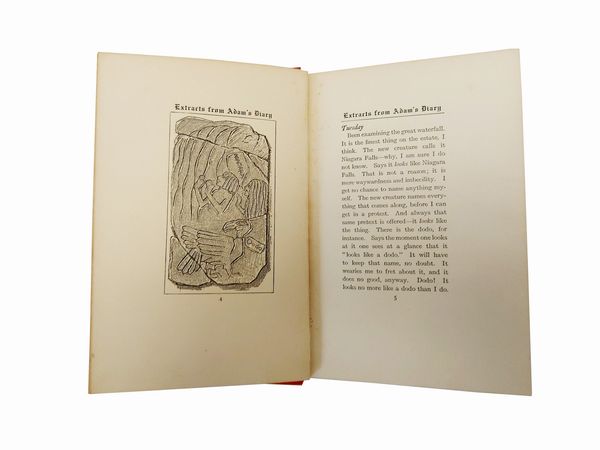 Extracts from Adam's Diary traslated from the original ms. by Mark Twain  - Asta Libri Antichi e d'Arte - Associazione Nazionale - Case d'Asta italiane