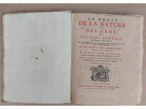 Samuel Pufendorf von Pufendorf, [Samuel] Le Baron De : Le droit de la nature et des gens  - Asta Libri Antichi e d'Arte - Associazione Nazionale - Case d'Asta italiane