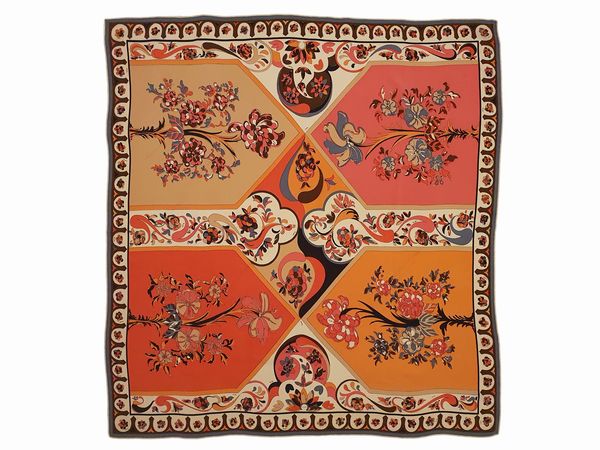 Emilio Pucci foulard a fiori  - Asta Fashion Vintage - Associazione Nazionale - Case d'Asta italiane