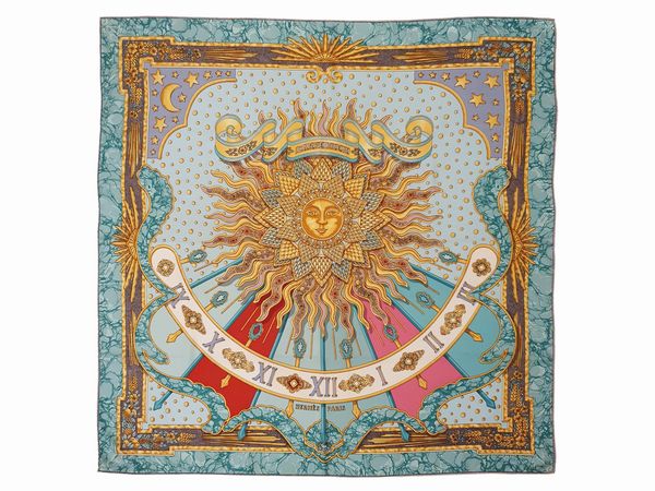 Herms foulard in seta Carpe Diem di Joachim Metz  - Asta Fashion Vintage - Associazione Nazionale - Case d'Asta italiane