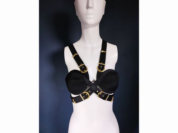 Gianni Versace corsetto in tessuto nero  - Asta Fashion Vintage - Associazione Nazionale - Case d'Asta italiane