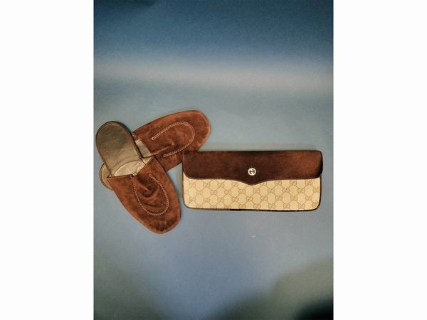 Gucci paio di pantofole in camoscio  - Asta Fashion Vintage - Associazione Nazionale - Case d'Asta italiane