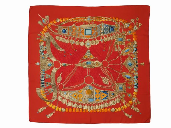 Herms foulard Terre Prescieuses di Annie Faivre  - Asta Fashion Vintage - Associazione Nazionale - Case d'Asta italiane