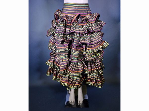 Oscar De La Renta gonna multistrato a righe  - Asta Fashion Vintage - Associazione Nazionale - Case d'Asta italiane