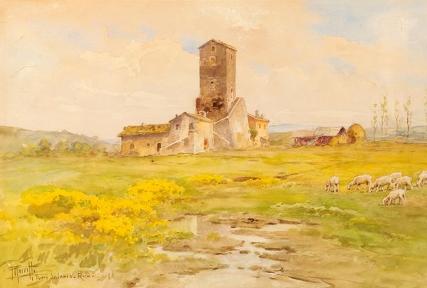 Filippo Anivitti : Roma, Torre Salaria  - Asta Arte Figurativa tra XIX e XX Secolo - Associazione Nazionale - Case d'Asta italiane