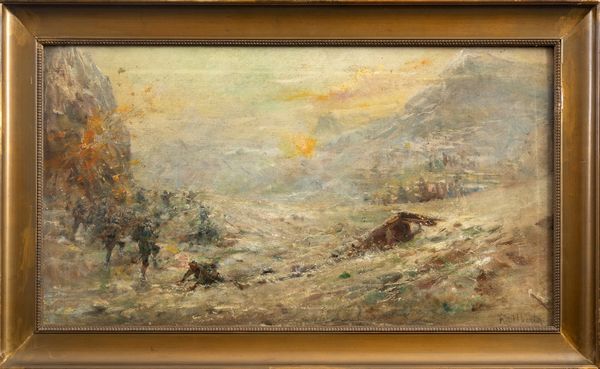 Augusto Alberici : Alpini in trincea  - Asta Arte Figurativa tra XIX e XX Secolo - Associazione Nazionale - Case d'Asta italiane