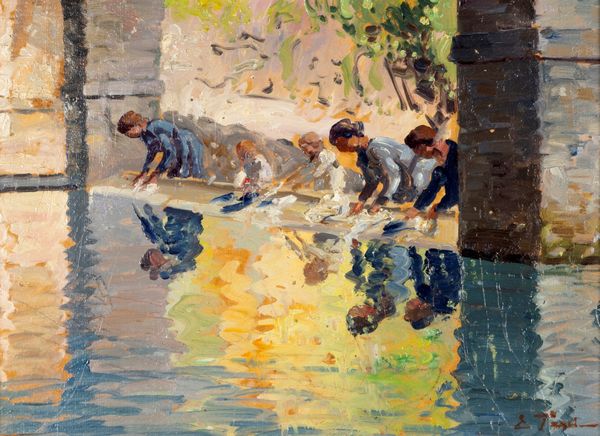 Edoardo Tani : Lavandaie  - Asta Arte Figurativa tra XIX e XX Secolo - Associazione Nazionale - Case d'Asta italiane