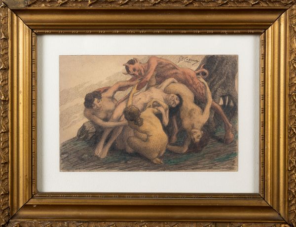 Giovan Battista Crema : Scena allegorica  - Asta Arte Figurativa tra XIX e XX Secolo - Associazione Nazionale - Case d'Asta italiane