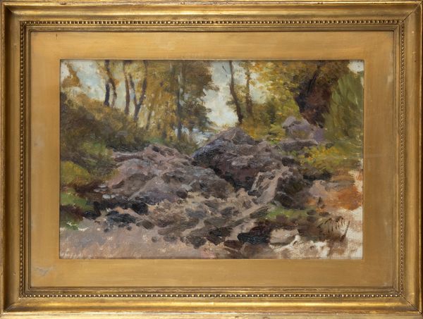 FILIBERTO PETITI : Rocce nel bosco  - Asta Arte Figurativa tra XIX e XX Secolo - Associazione Nazionale - Case d'Asta italiane