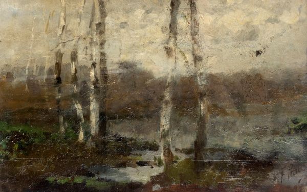 FILIBERTO PETITI : Pioppi lungo il fiume  - Asta Arte Figurativa tra XIX e XX Secolo - Associazione Nazionale - Case d'Asta italiane