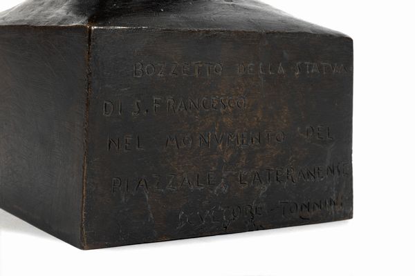 Giuseppe Tonnini : Bozzetto per il monumento di San Francesco in Piazza San Giovanni  - Asta Arte Figurativa tra XIX e XX Secolo - Associazione Nazionale - Case d'Asta italiane