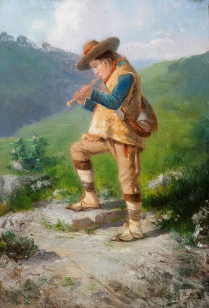 Cesare Uva : Coppia di dipinti con pastorelli  - Asta Arte Figurativa tra XIX e XX Secolo - Associazione Nazionale - Case d'Asta italiane