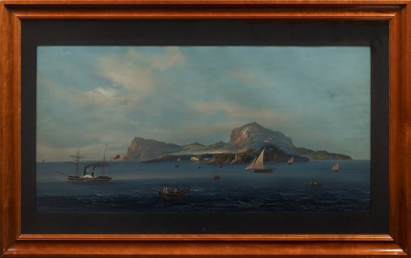 Attribuito a V. D’Esposito (Scuola napoletana metà del XIX secolo) : Isola di Capri  - Asta Arte Figurativa tra XIX e XX Secolo - Associazione Nazionale - Case d'Asta italiane