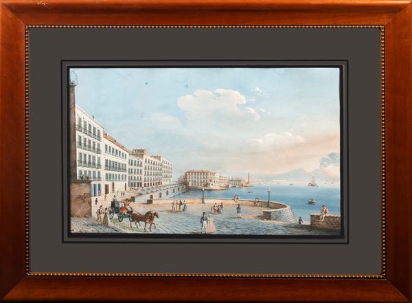 Attribuito a Giuseppe Scoppa (attivo a Napoli alla metà del XIX secolo) : Napoli da Santa Lucia  - Asta Arte Figurativa tra XIX e XX Secolo - Associazione Nazionale - Case d'Asta italiane