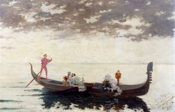 Giuseppe Signorini : Corteggiamento in gondola  - Asta Arte Figurativa tra XIX e XX Secolo - Associazione Nazionale - Case d'Asta italiane