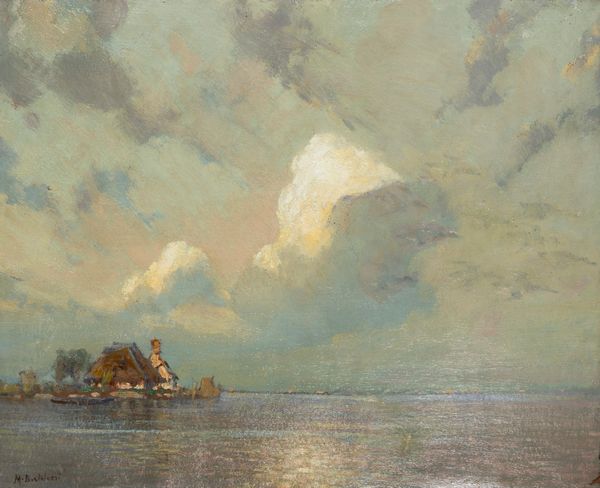 Camillo Bortoluzzi : Case in laguna  - Asta Arte Figurativa tra XIX e XX Secolo - Associazione Nazionale - Case d'Asta italiane