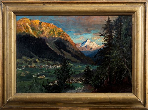 Giulio Romano Vercelli : Veduta alpina  - Asta Arte Figurativa tra XIX e XX Secolo - Associazione Nazionale - Case d'Asta italiane