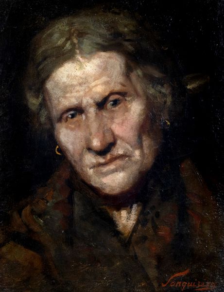PIO SANQUIRICO : Ritratto di anziana con orecchini d'oro  - Asta Arte Figurativa tra XIX e XX Secolo - Associazione Nazionale - Case d'Asta italiane