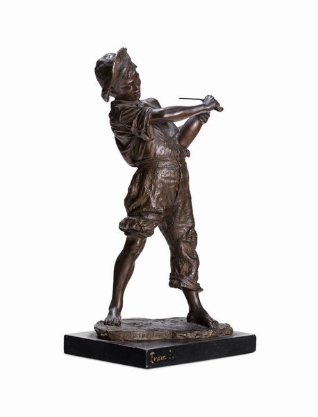 Costantino Barbella : Figura di bambino  - Asta Arte Figurativa tra XIX e XX Secolo - Associazione Nazionale - Case d'Asta italiane