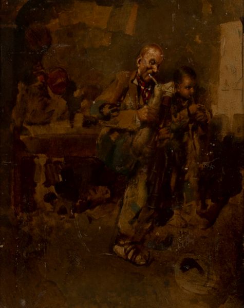 Tito Pellicciotti : Zampognari allosteria  - Asta Arte Figurativa tra XIX e XX Secolo - Associazione Nazionale - Case d'Asta italiane
