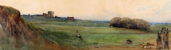 Ettore Roesler Franz : Scorcio della via Appia antica  - Asta Arte Figurativa tra XIX e XX Secolo - Associazione Nazionale - Case d'Asta italiane
