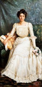 Giuseppina  Vannutelli - Ritratto di gentildonna con guanti bianchi
