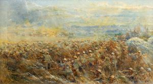 Augusto Alberici - Un battaglione di bersaglieri in trincea verso il Pasubio