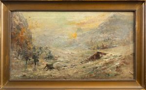 Augusto Alberici : Alpini in trincea  - Asta Arte Figurativa tra XIX e XX Secolo - Associazione Nazionale - Case d'Asta italiane