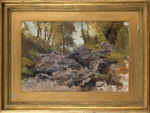 FILIBERTO PETITI : Rocce nel bosco  - Asta Arte Figurativa tra XIX e XX Secolo - Associazione Nazionale - Case d'Asta italiane