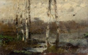 FILIBERTO PETITI - Pioppi lungo il fiume