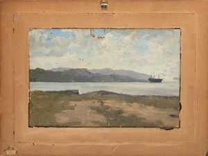 FILIBERTO PETITI : Pioppi lungo il fiume  - Asta Arte Figurativa tra XIX e XX Secolo - Associazione Nazionale - Case d'Asta italiane