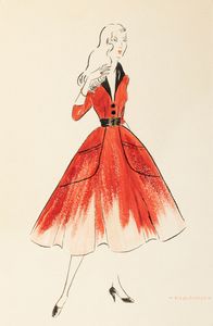 Nino Nanni - Ragazza con vestito rosso