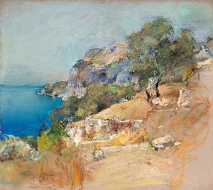 Giuseppe Casciaro - Capri, lungo la costa