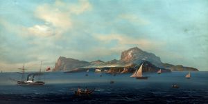 Attribuito a V. D’Esposito (Scuola napoletana metà del XIX secolo) - Isola di Capri