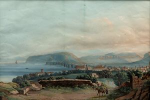 Attribuito a Giuseppe Scoppa (attivo a Napoli alla metà del XIX secolo) - Veduta di Sorrento
