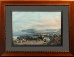 Attribuito a Giuseppe Scoppa (attivo a Napoli alla metà del XIX secolo) : Veduta di Sorrento  - Asta Arte Figurativa tra XIX e XX Secolo - Associazione Nazionale - Case d'Asta italiane