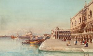 EMANUELE BRUGNOLI : Palazzo Ducale a Venezia  - Asta Arte Figurativa tra XIX e XX Secolo - Associazione Nazionale - Case d'Asta italiane