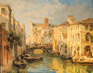 ANGELO BROMBO - Canale a Venezia