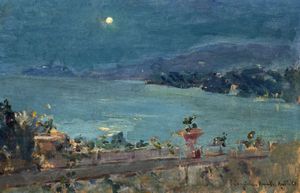Francesco  Cangiullo - Rapallo, notturno da una terrazza sul mare