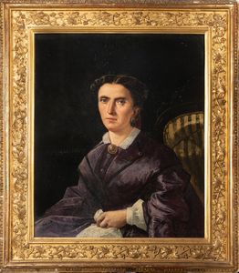 Scuola italiana del XIX secolo : Coppia di ritratti  - Asta Arte Figurativa tra XIX e XX Secolo - Associazione Nazionale - Case d'Asta italiane