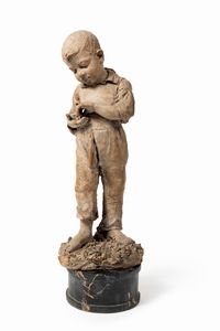Costantino Barbella : Figura di bambino  - Asta Arte Figurativa tra XIX e XX Secolo - Associazione Nazionale - Case d'Asta italiane