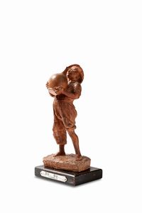 Costantino Barbella : Figura di bambino  - Asta Arte Figurativa tra XIX e XX Secolo - Associazione Nazionale - Case d'Asta italiane