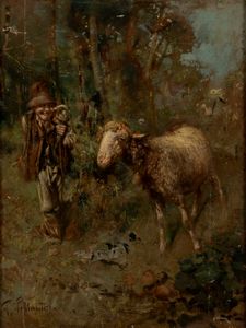 Tito Pellicciotti - Pastorello con pecora