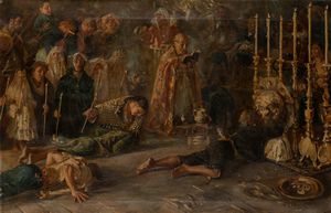 Scuola italiana fine del XIX secolo - Copia da Il voto di Michetti