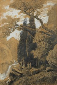 Hermann David Salomon Corrodi - Allombra dei cipressi