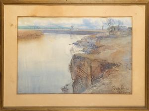 Dante Ricci : Ansa del Tevere  - Asta Arte Figurativa tra XIX e XX Secolo - Associazione Nazionale - Case d'Asta italiane