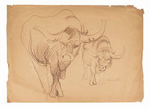 Giuseppe Rivaroli - Coppia di buoi