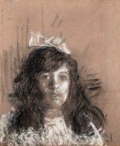 Antonio Mancini - Fanciulla con fiocco in testa